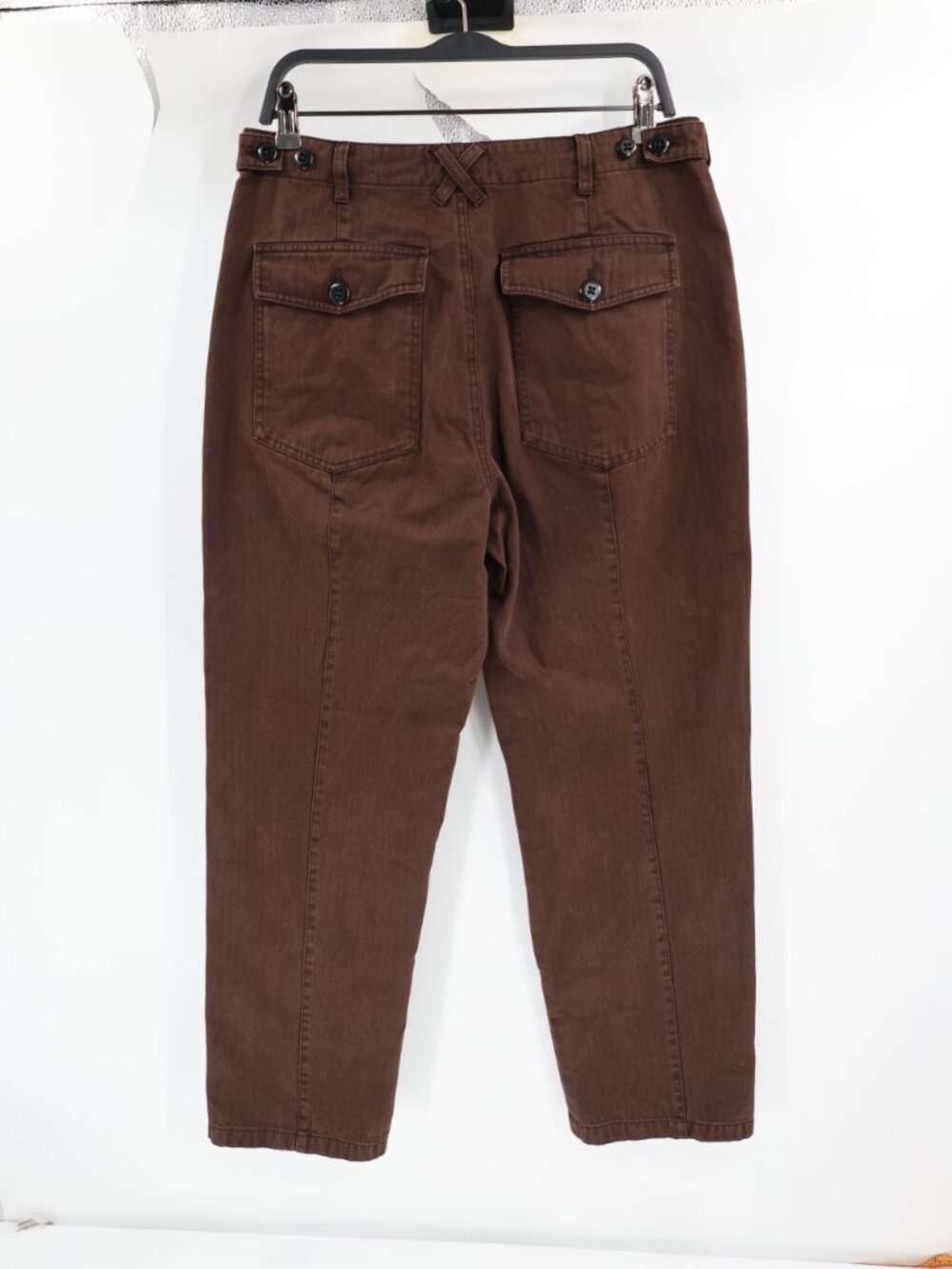 Alex Mill Pant Women 10 L28 herringbone Twill Tapered High Rise Utility Workwear - Picture 3 of 11
